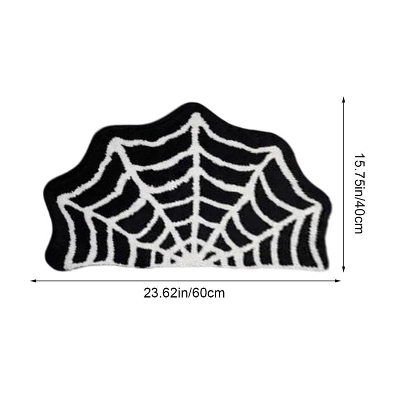 Halloween Spider Web Bathroom Rug - 15.75x23.62 Inch Non-Slip Plush Floor Mat with Variation H