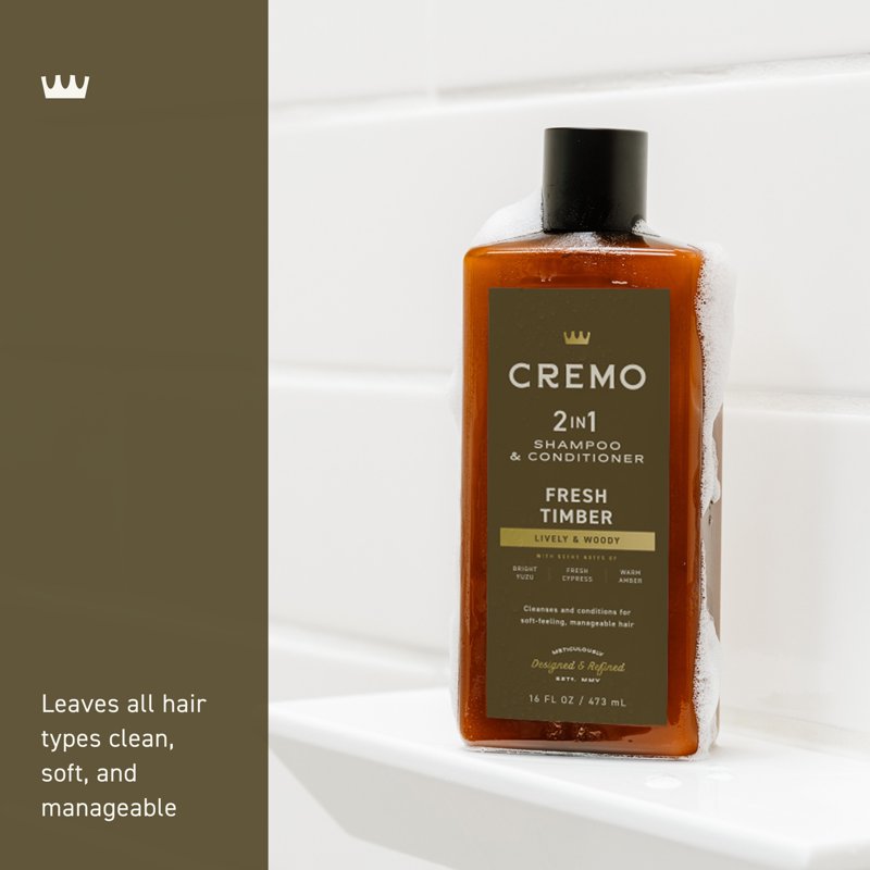 2-in-1 Men's Shampoo and Conditioner - Fresh Timber Scent, 16 fl oz