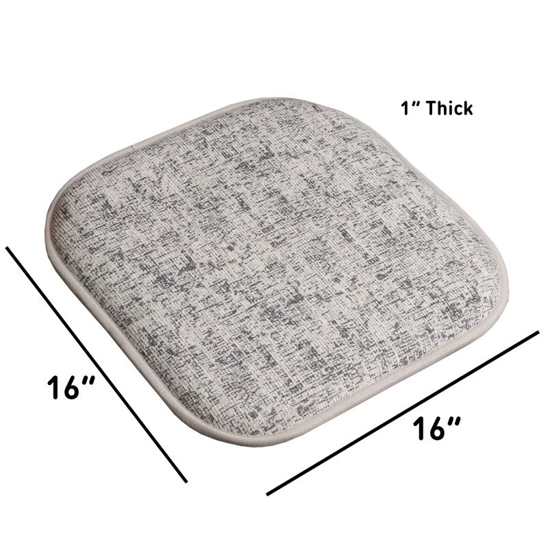 Memory Foam No Slip Chair Pad Cushion 2 Pack - Black & White
