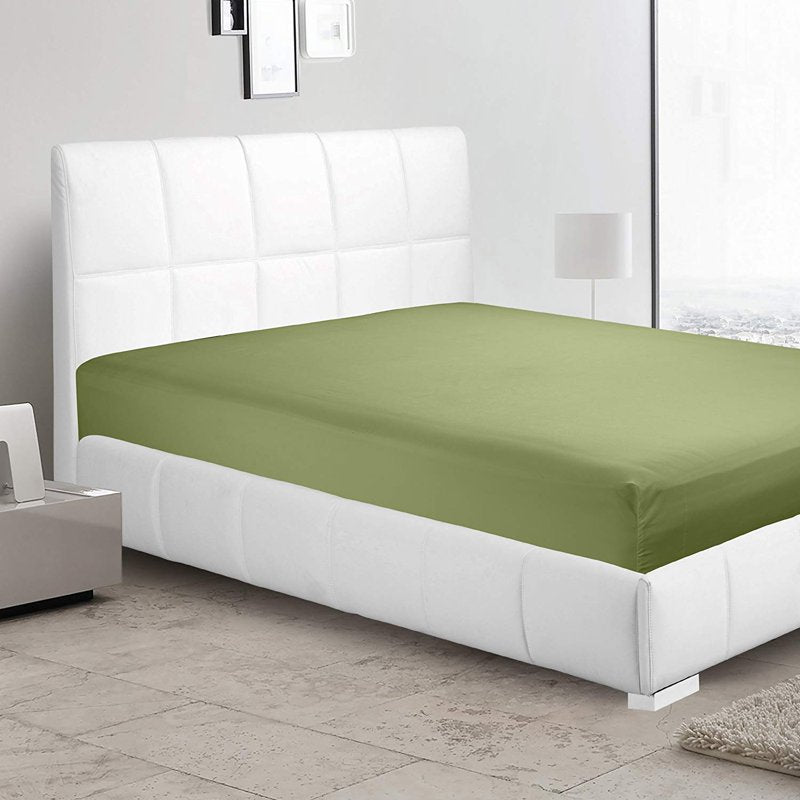 King Size Microfiber Fitted Sheet - Calla Green, 1800 Premier Collection