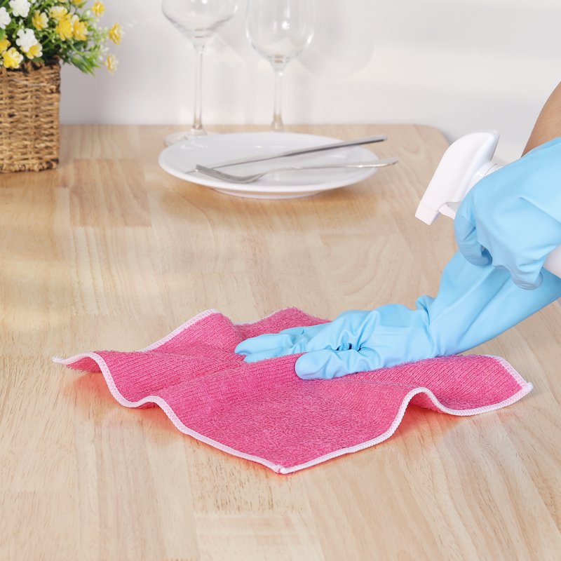 12-Pack Microfiber Kitchen Dish Cloths - Rayon Bamboo, 7" x 9"