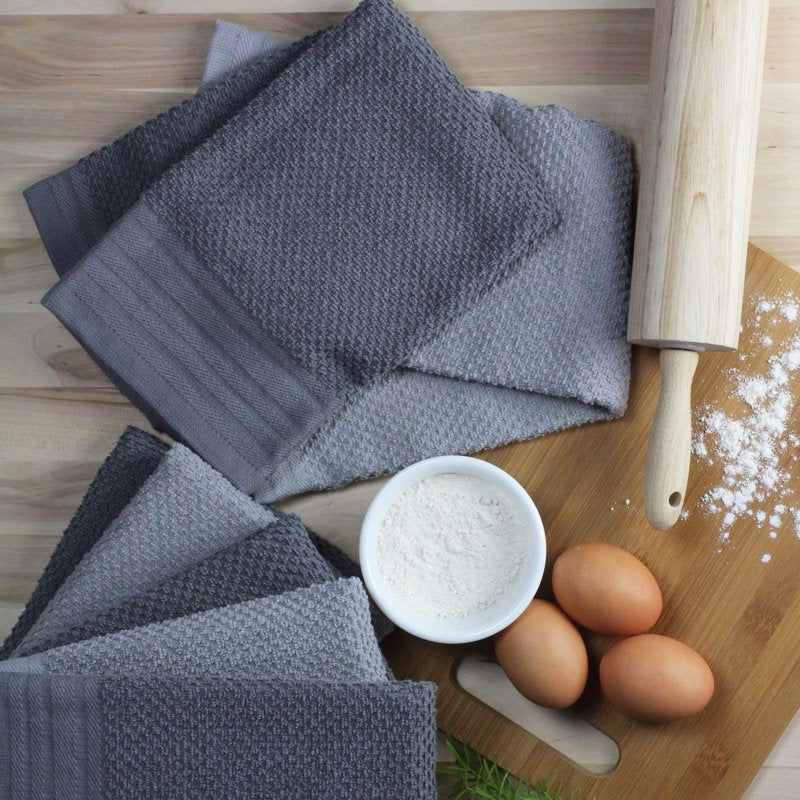 6-Piece Bar Mop Kitchen Towel Set - Gray