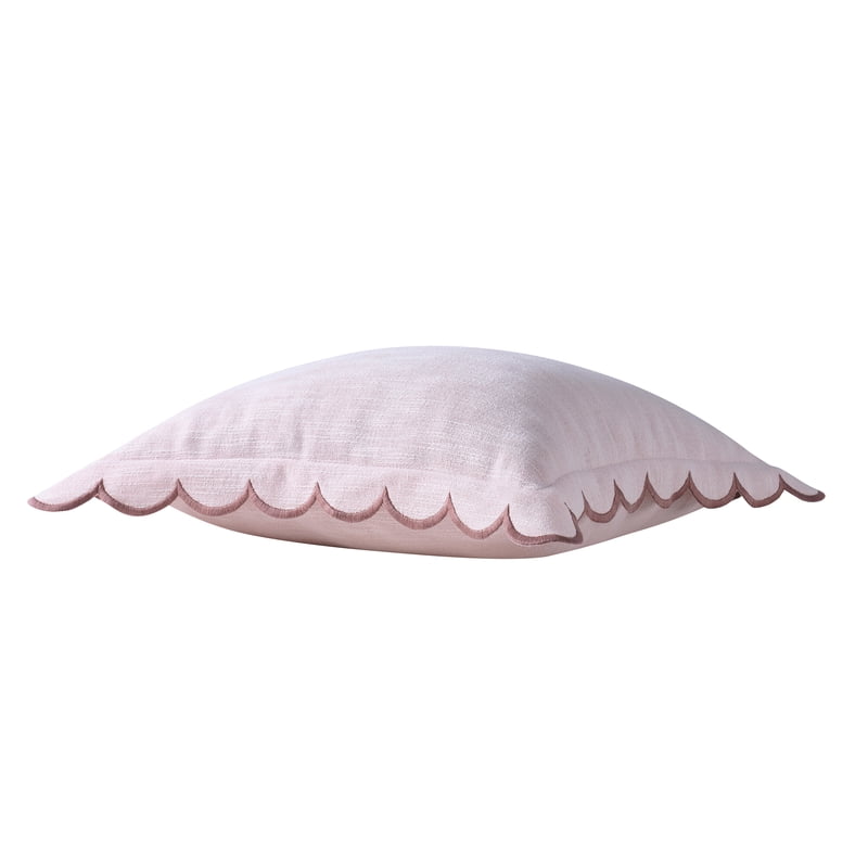 Home Decor Collection 19x19 Blush Pink Scallop Flange Cotton Pillow Set - 2 Pack