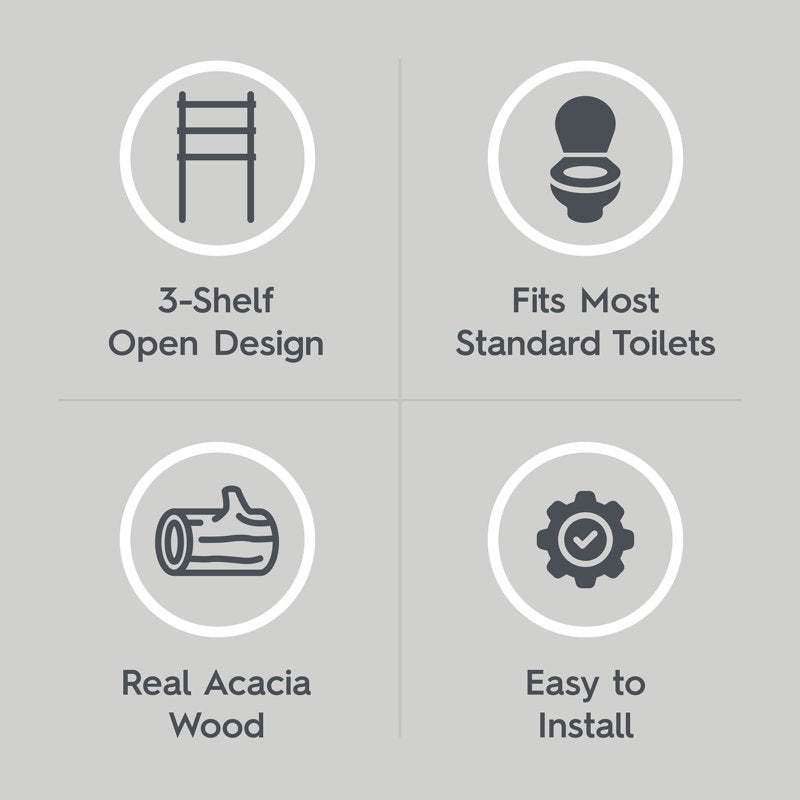 Better Homes & Gardens Springwood Over-the-Toilet Space Saver Cabinet - Light Honey, 3 Shelves