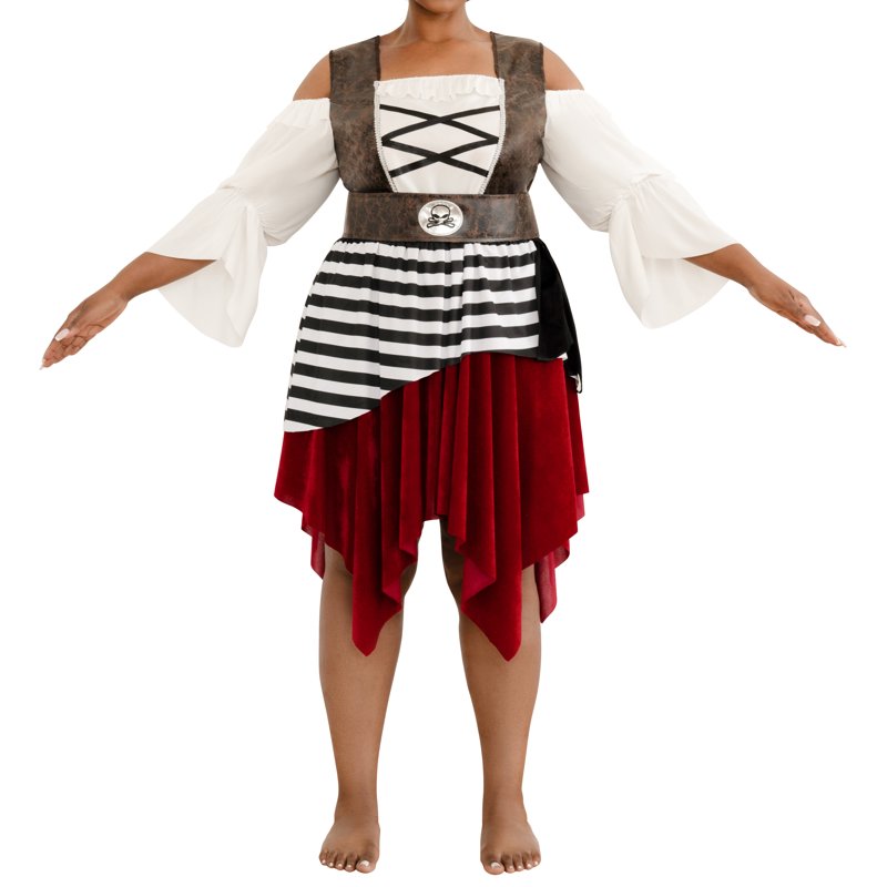 High Seas Beauty Pirate Costume for Adults Women - Size 1X (16/18W) - Variation 1X