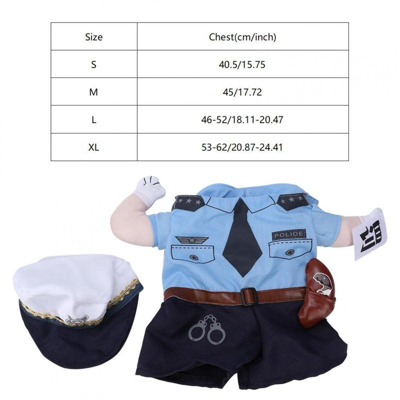 Pet Police Costume for Cats and Dogs Halloween Dress-Up - Penalty Police Uniform