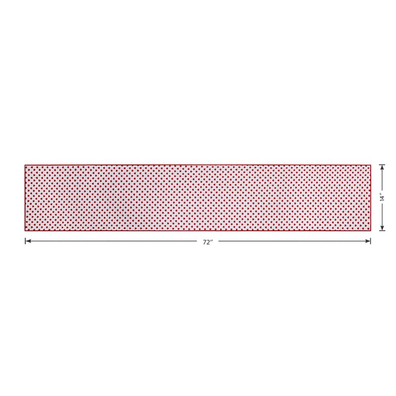 Reversible Hearts Table Runner - 14" x 72" - 100% Cotton