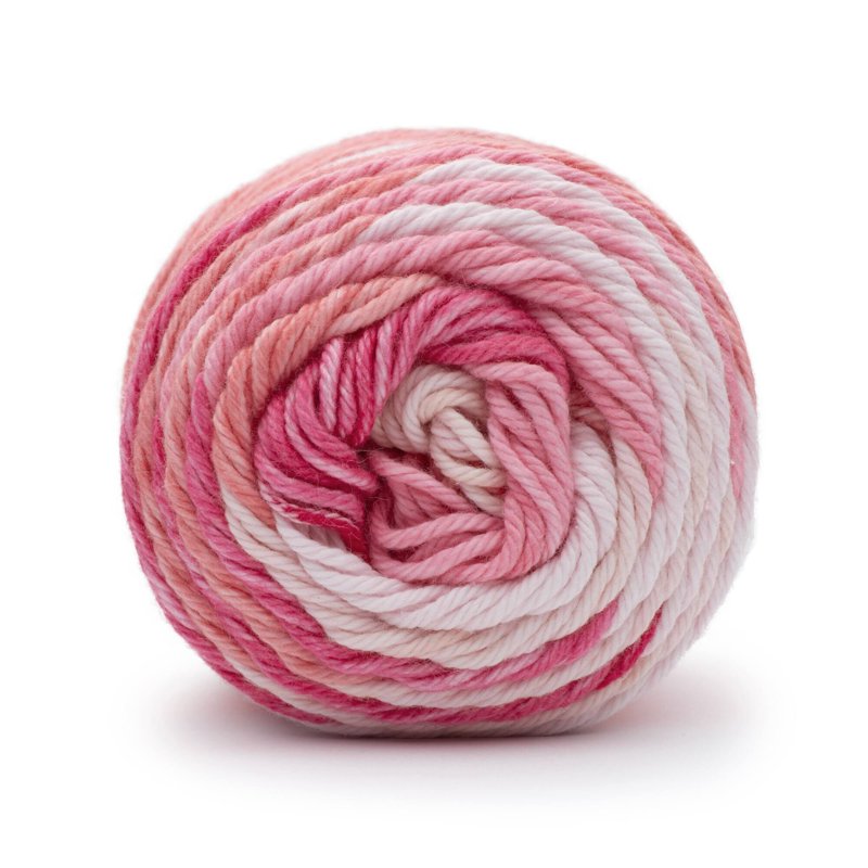 Cotton Yarn for Knitting - Peaches & Creme Stripey Ener Pink, 71g, Medium