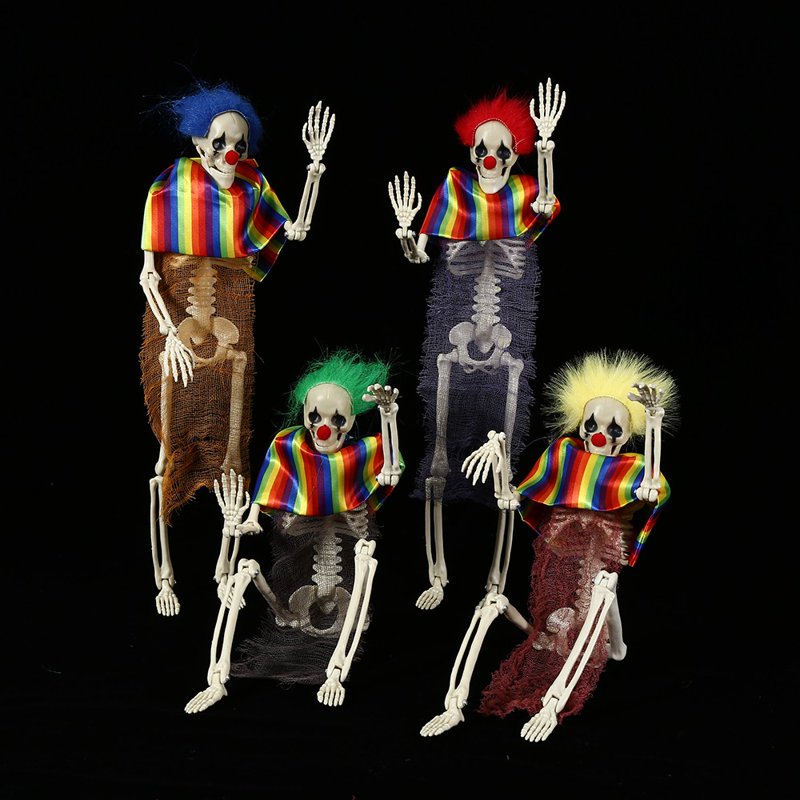 Life Size Posable Plastic Human Skeleton Prop - Red Weatherproof Halloween Yard Decor