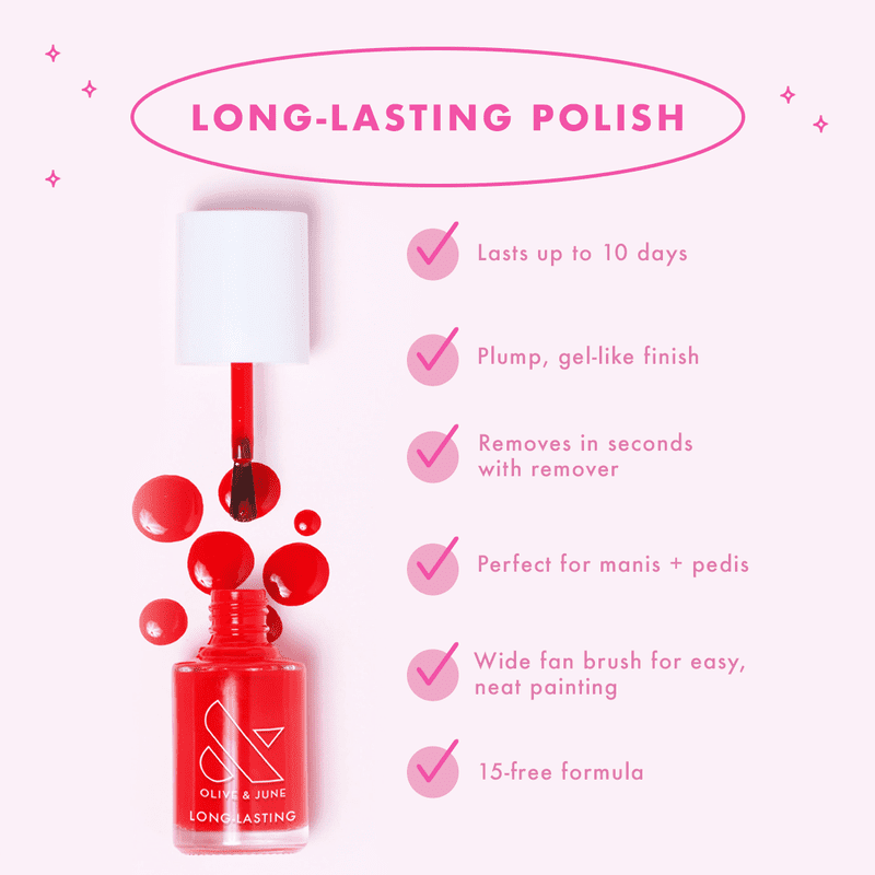 Long-Lasting Bright Blue Nail Polish - 15-Free Vegan Gel-Like Formula