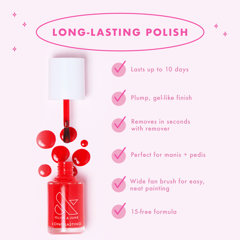 Long-Lasting Nail Polish - Rich Dark Ruby Red, Vegan & Cruelty-Free, 0.46 fl oz