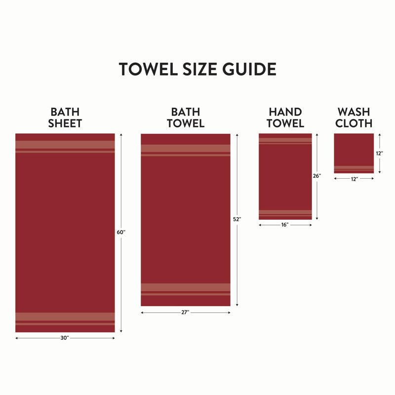 Mainstays 100% Cotton Bath Sheet - Red, Large 30x60 Inches