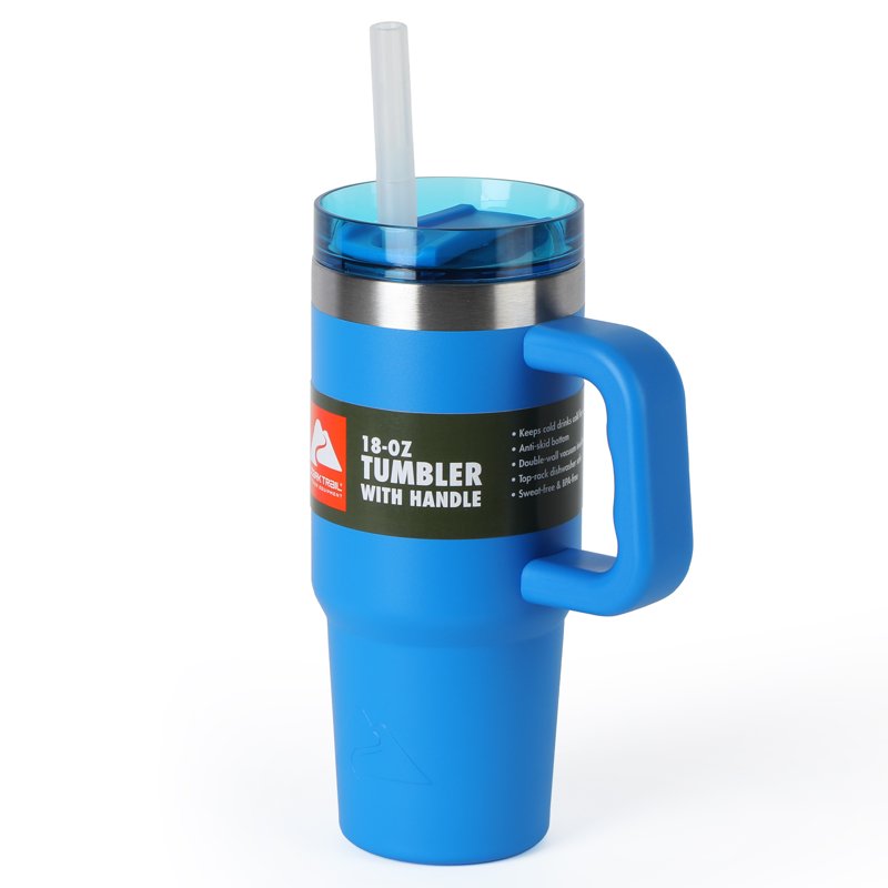 18 oz Insulated Stainless Steel Tumbler with Handle - Electric Blue