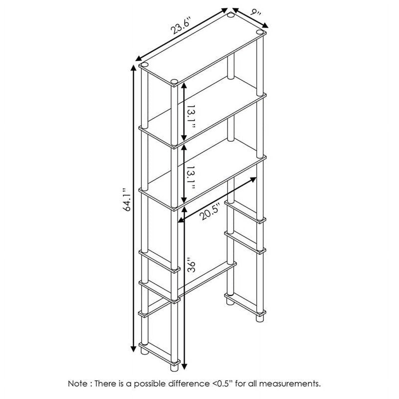 Furinno Turn-N-Tube Toilet Space Saver with 3 Shelves - Espresso