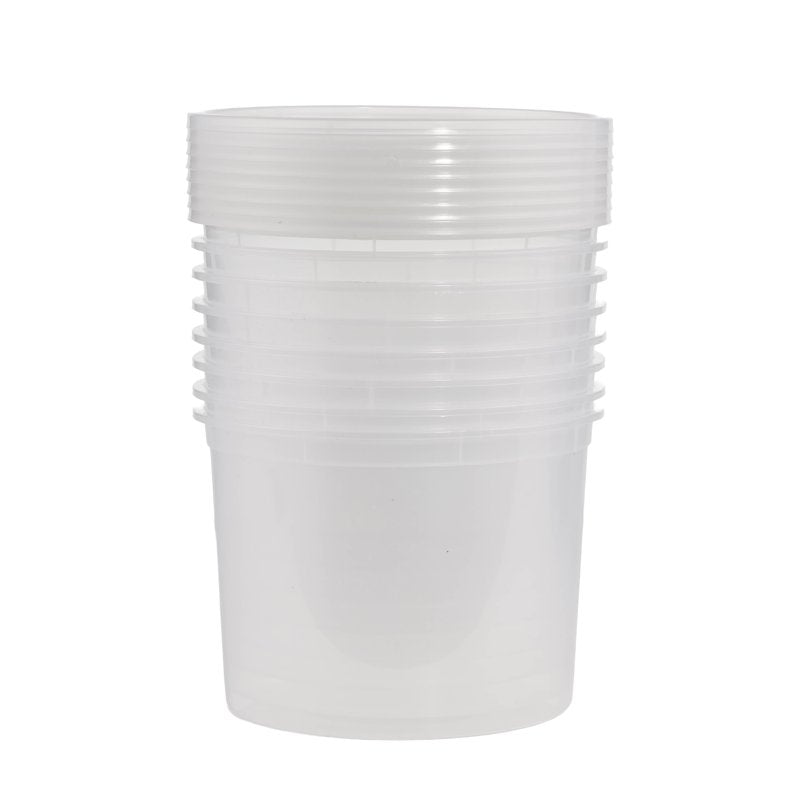 64 oz Plastic Deli Containers - 3 Pack, Leak-Resistant