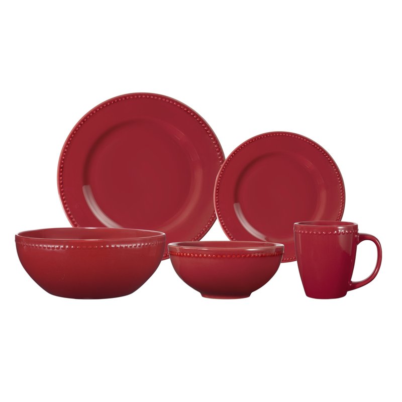 9-Inch Red Stoneware Serve Bowl - Durable & Dishwasher-Safe