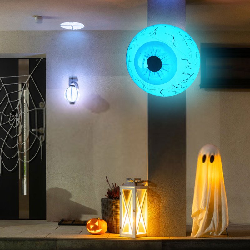 Halloween Inflatable Eyeball Decorations - Bloodshot Luminous Balloons for Indoor Outdoor Garden Party - Variation A