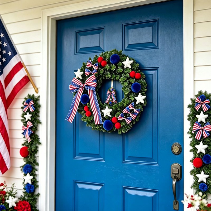Patriotic Wreath 250th Anniversary Independence Day Decor - Variation 0C