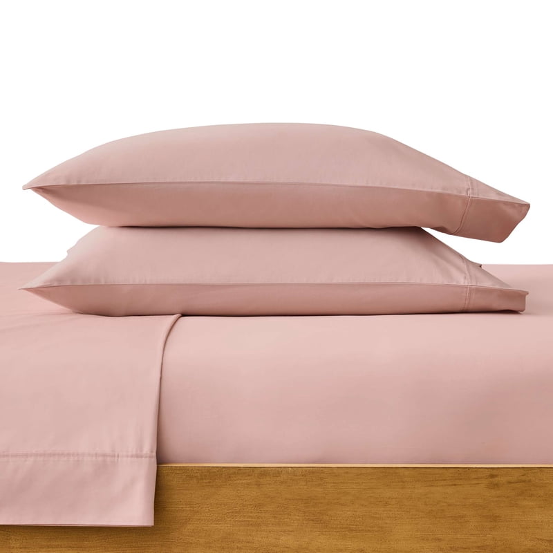 Cotton Percale Pillowcases - 2-Pack, Antique Blush, Standard/Queen