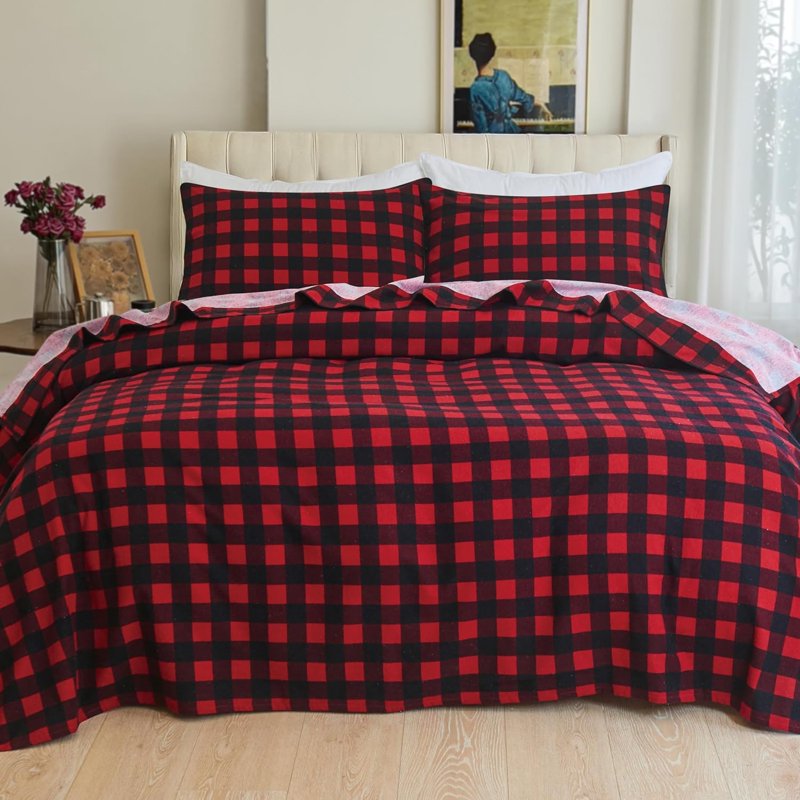 Elegant Comfort Cotton Flannel Bed Sheet Set Full Burgundy with Deep Pocket Fitted