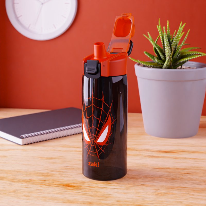 25oz Durable Plastic Water Bottle with Leak Proof Spout - Spiderman Black