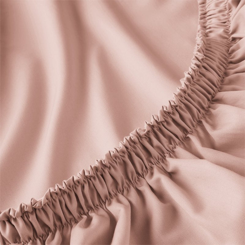 Full Size 4-Piece Hotel Style 300 Thread Count Pima Cotton Percale Bed Sheet Set - Mystical Rose - Variation 1