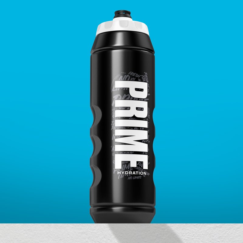 32 oz Squeeze Sports Water Bottle - Leak-Proof Black Graffiti
