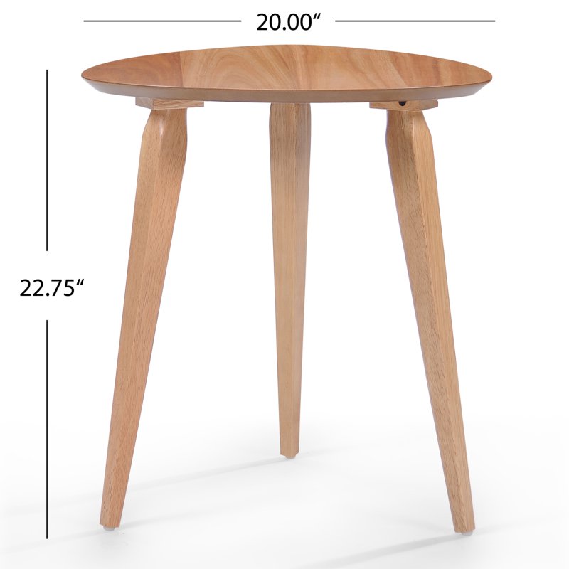End Table with Faux Wood Top & Rubberwood Legs - Natural