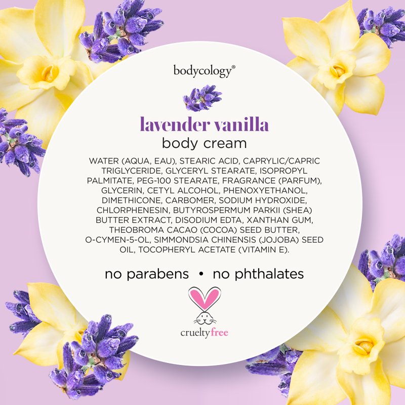 Lavender Vanilla Shea Butter Body Cream - Moisturizing & Non-Greasy, 8 oz