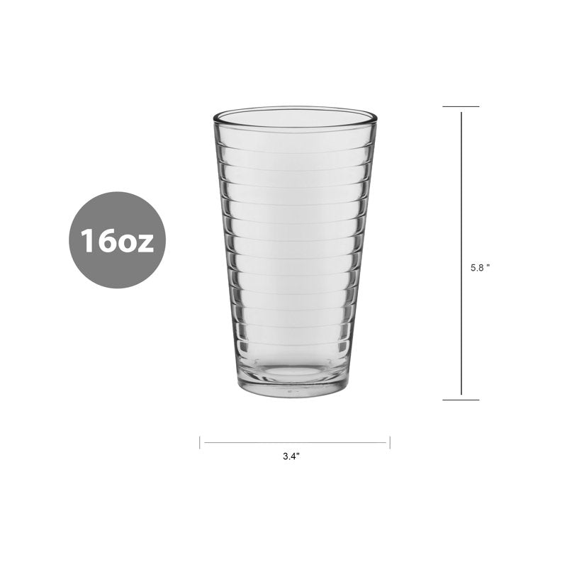 16.2 oz Glass Drinkware Set - 8-Piece, 4 Pack