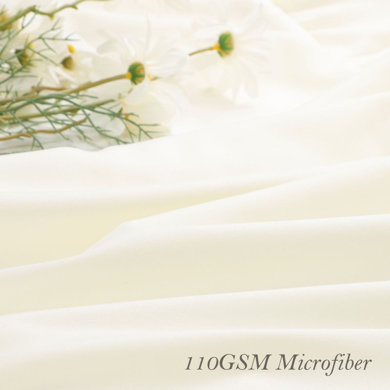 King Size Cream Microfiber Ruffle Envelope Pillowcases Set - 2 Pcs