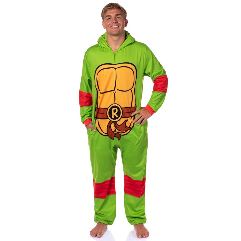 Teenage Mutant Ninja Turtles Men's Hooded Union Suit - Red XXS/XS TMNT Costume Pajama