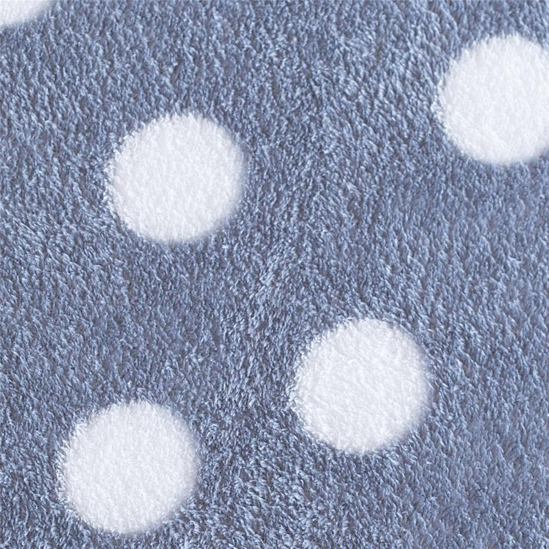 Fleece Throw Blanket Set - 50x60 Inch Cozy Plush Nap Blankets - Blue & Grey Dot Design - 2 Pack
