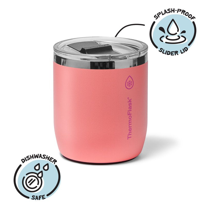 10 oz Lowball Tumbler - Double-Wall Insulated - Sunkissed Coral