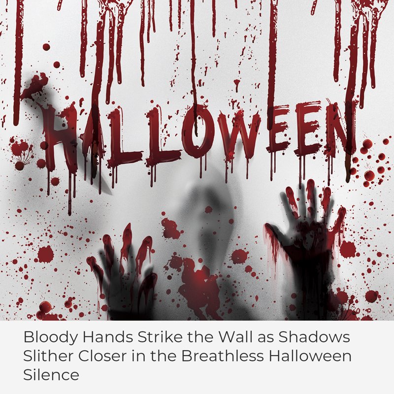 Seasonwood Halloween Shower Curtain - Bloody Hand Waterproof Bathroom Decor 72x72 in