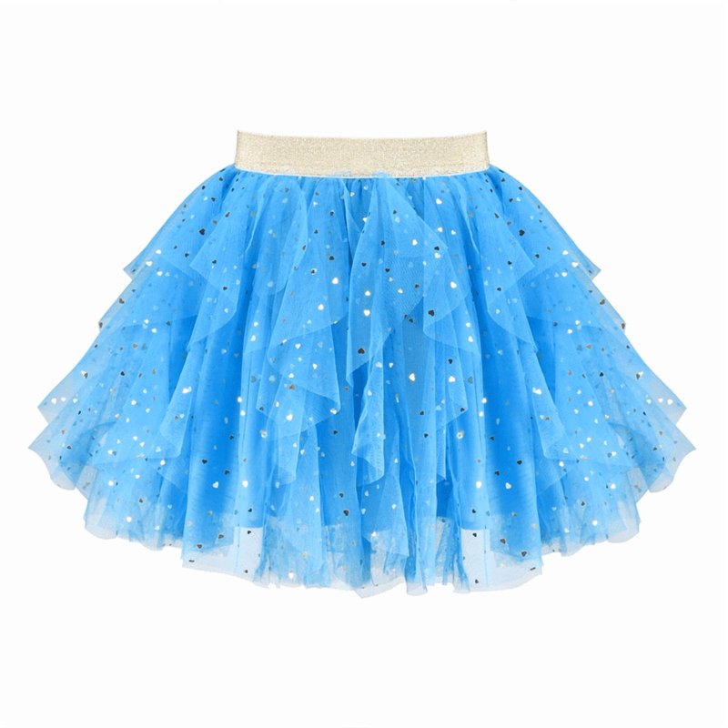 Girls Tulle Skirt with Sequin Hearts - Blue 9-10 Years Variation of THIS listing