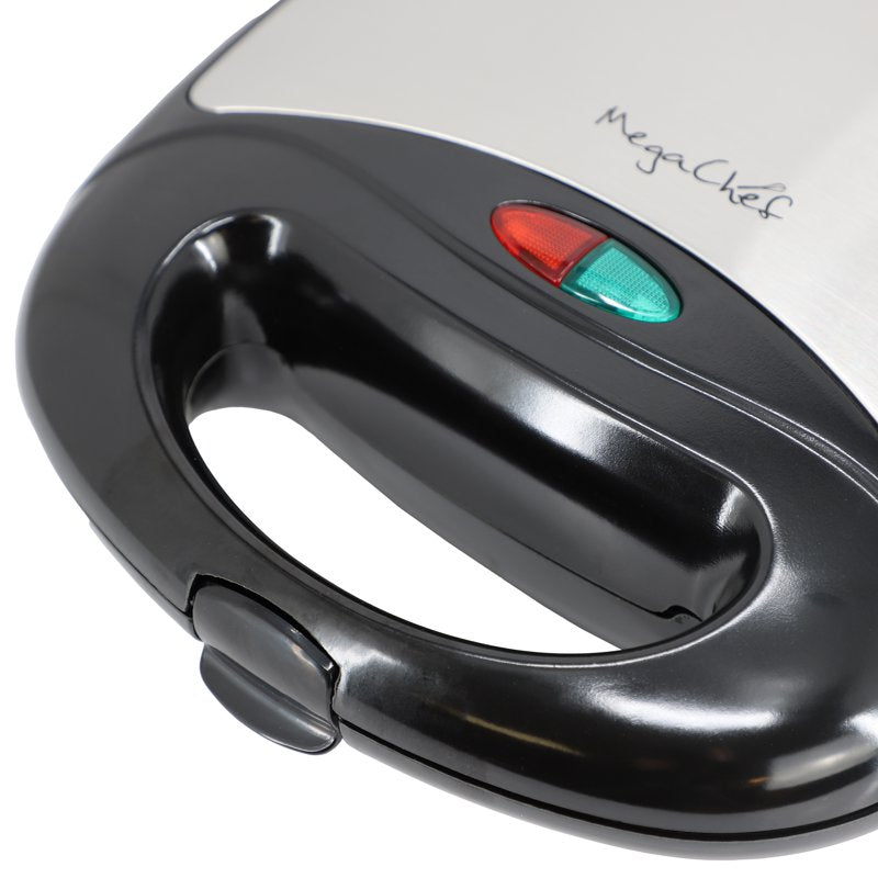 Compact Nonstick Electric Sandwich Maker - Black & Silver