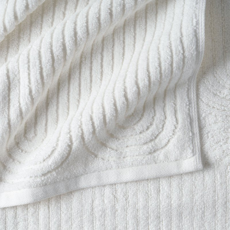 Off White Textured Cotton Washcloth - 13x13 Inches, Drew Barrymore