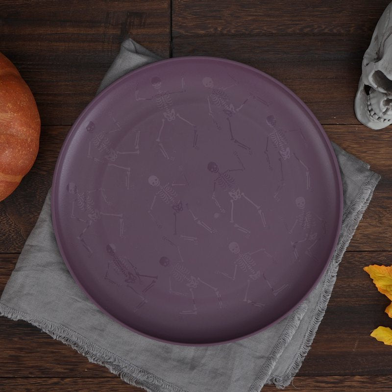 30-Piece Plastic Skeleton Dinnerware Set - Purple