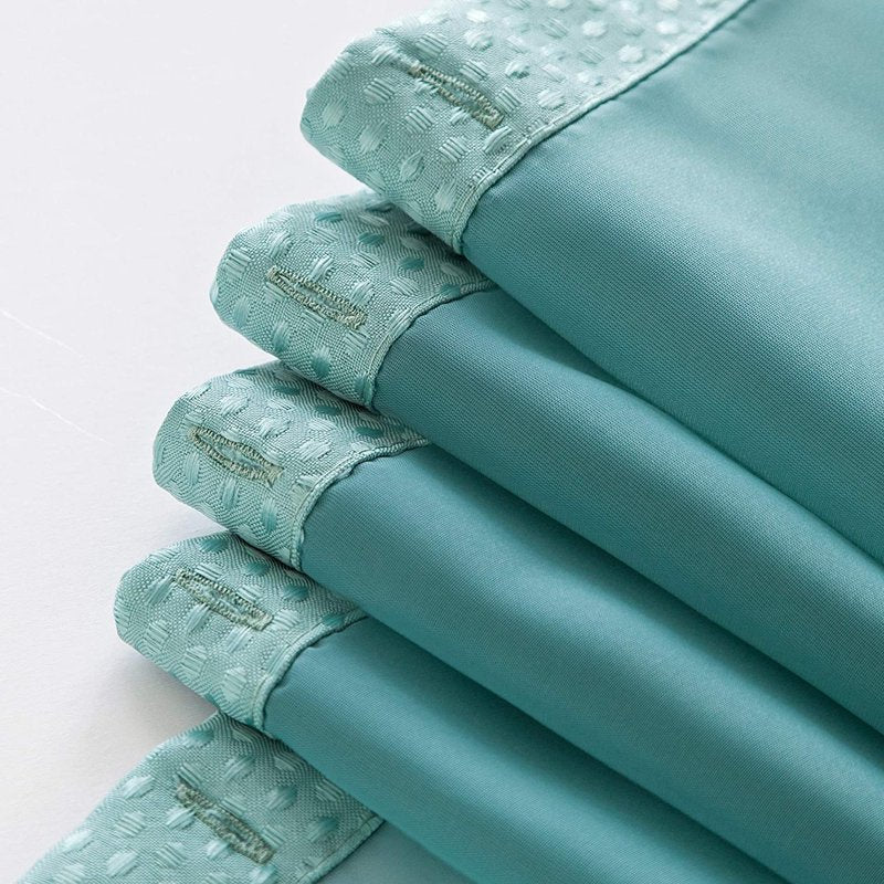 Dainty Home Complete 2-in-1 Aqua Waffle Weave Shower Curtain with Detachable Liner, 72x72 Inches