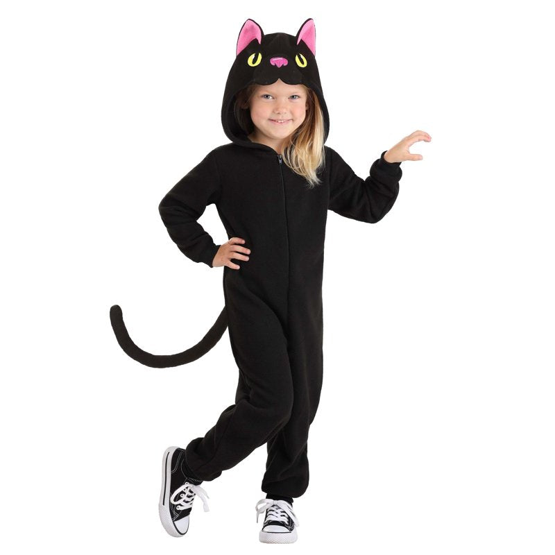 Toddler Black Cat Onesie Costume 2T Cozy Fleece Halloween Dress-Up