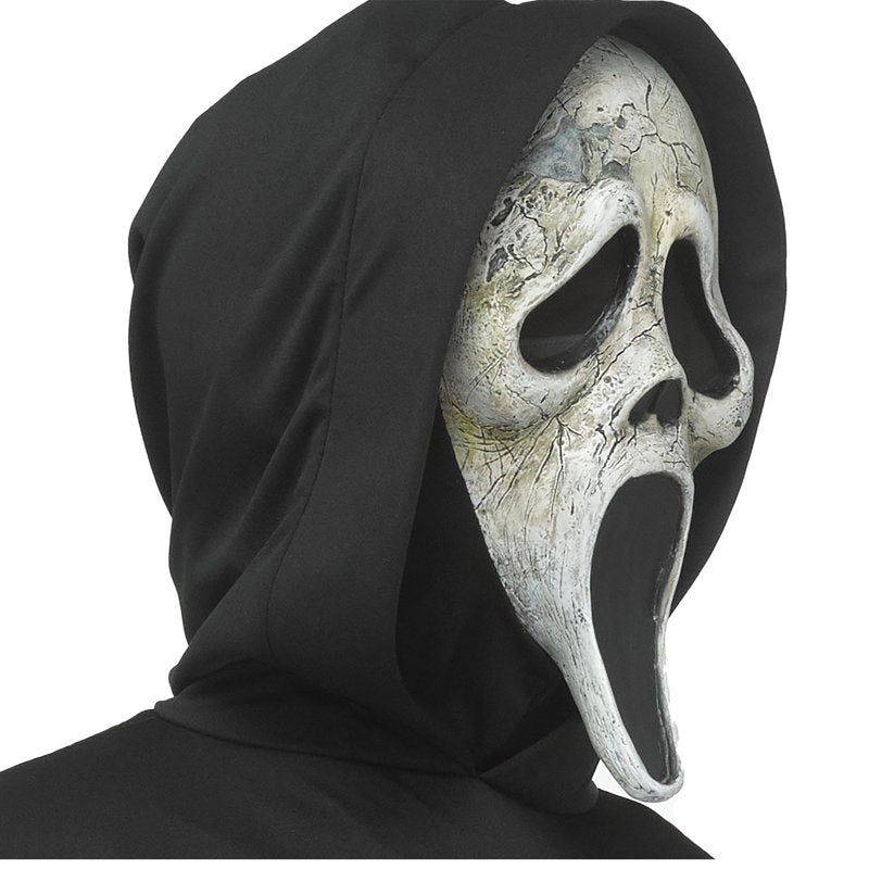 Adult Ghost Face Halloween Costume 3-Piece Set with Mask and Hooded Robe