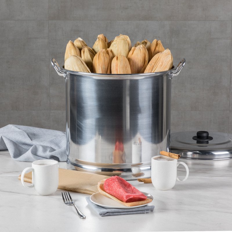 16 Quart Aluminum Steamer Pot with Removable Insert & Lid