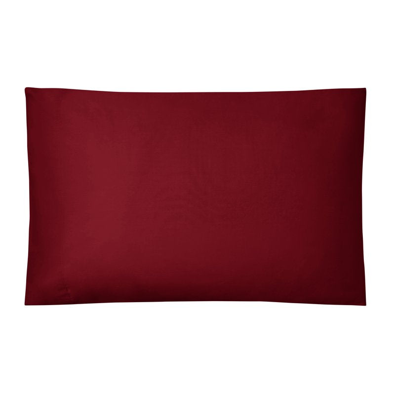 Queen Merlot Cotton Blend Percale Pillowcase Set - 2-Pack, 300 Thread Count