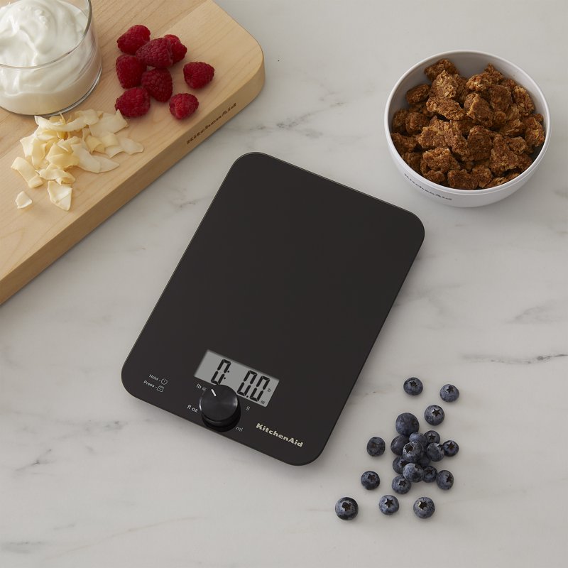 Digital Glass Top Kitchen Scale - 11lb Capacity, Black