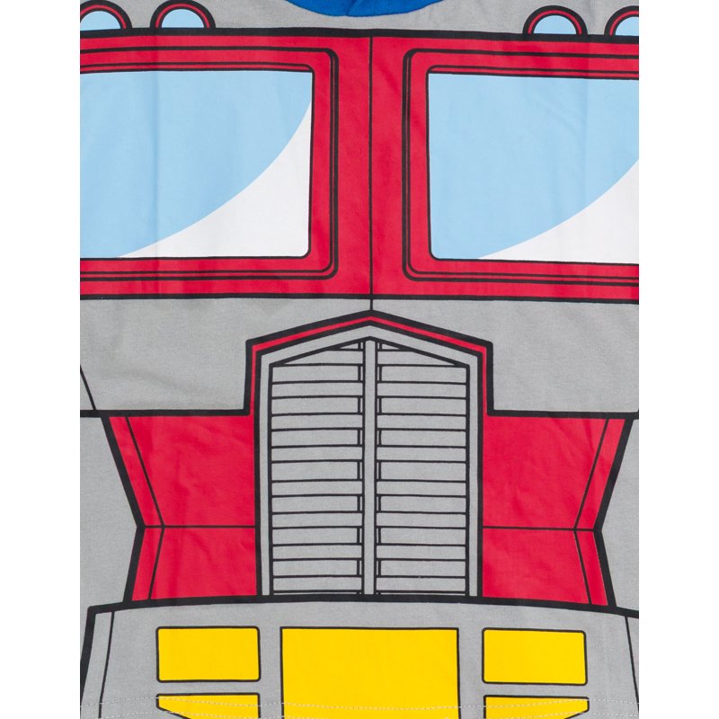 Transformers Optimus Prime Toddler Hooded Cosplay T-Shirt - Red Gray Blue 10-12