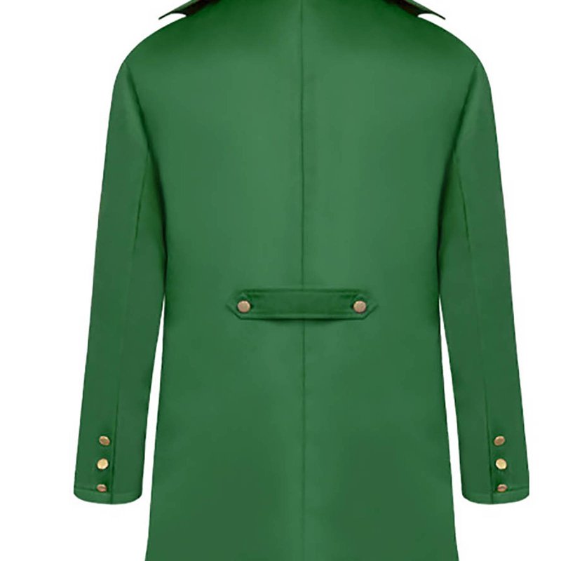 Men's Steampunk Pirate Coat - Medieval Renaissance Tailcoat, XXXL, Green
