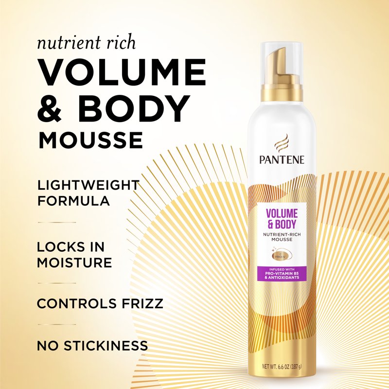 Volume & Body Mousse - Nutrient-Rich Formula for Fine Hair, 6.6 fl oz