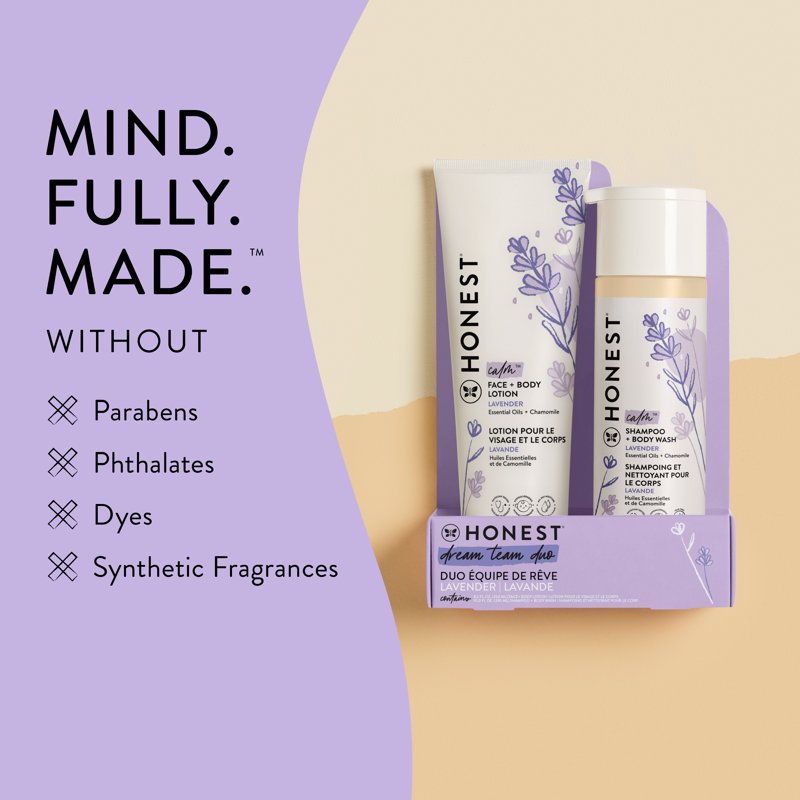 Lavender Calming Shampoo, Body Wash & Face Lotion Duo - 18.5 Fl. Oz.