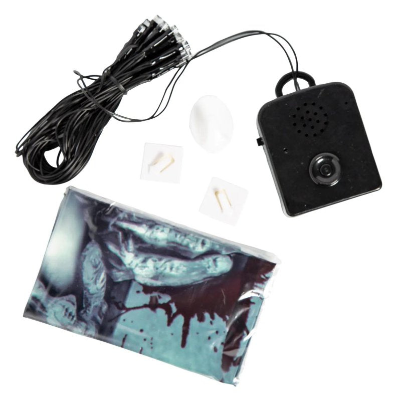 Halloween Creepy Zombie Door Cover with Lights and Sound Effects